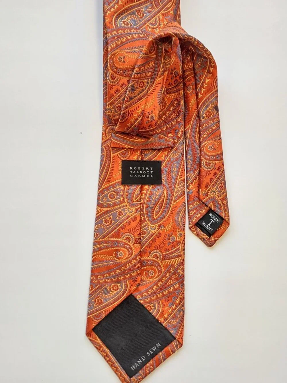 Vintage Robert Talbott Carmel Silk Neck Tie USA Made Paisley Jacquard  59